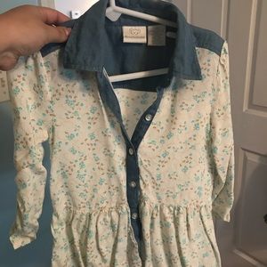 Jean/floral toddler dress